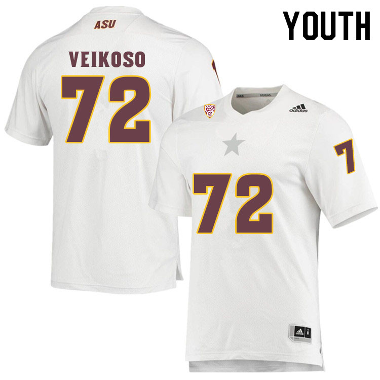 Youth #72 Sione VeikosoArizona State Sun Devils College Football Jerseys Sale-White